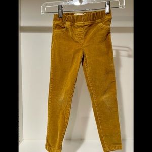 Girl’s Mini Boden Corduroy Pants 5T yellow brown tone